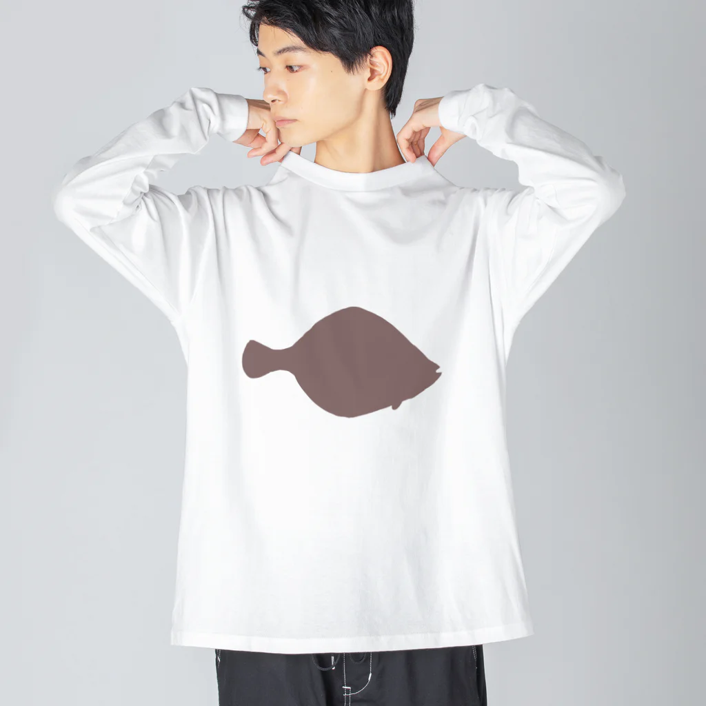 いくら丼のカレイ　シルエット Big Long Sleeve T-Shirt