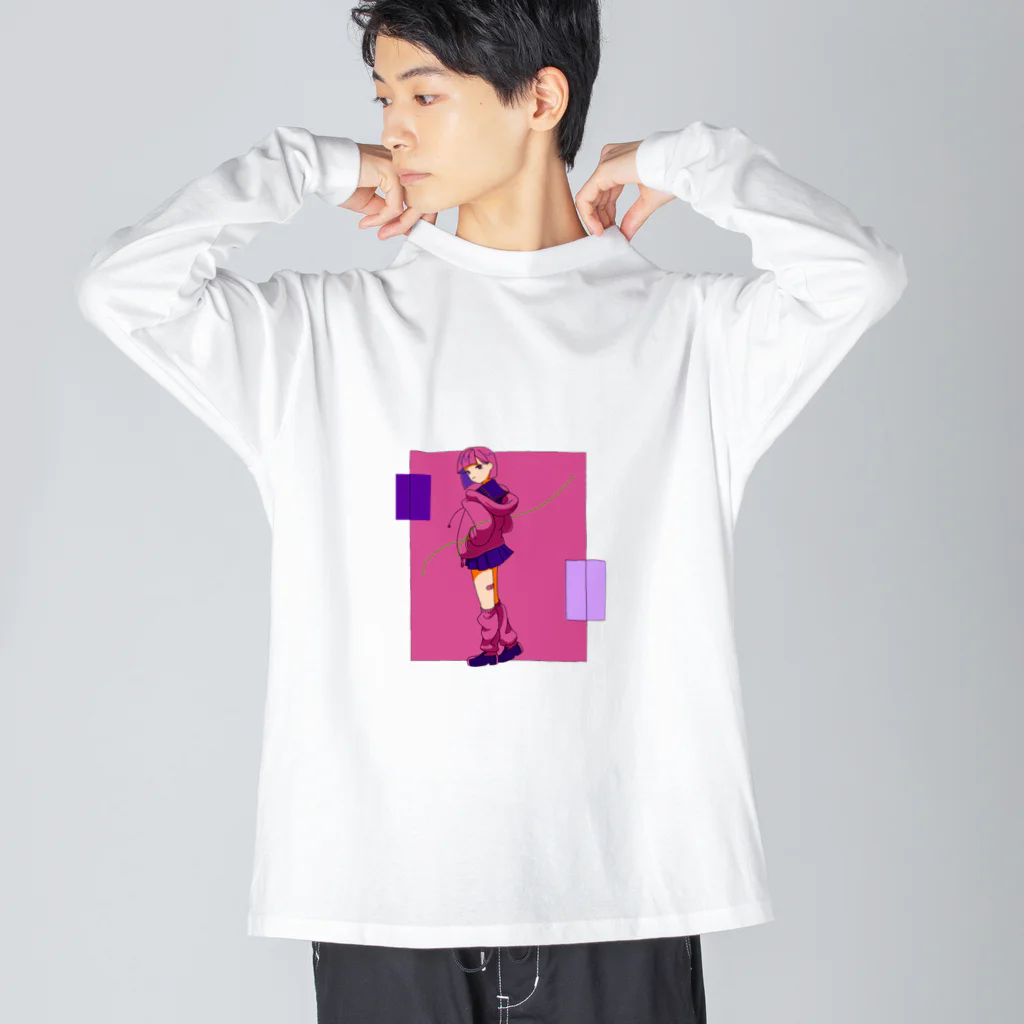yuiyuiのピンク・女の子 ビッグシルエットロングスリーブTシャツ