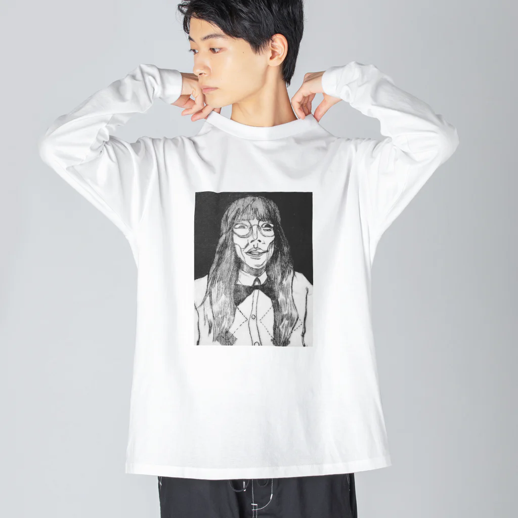 ノーライフノーマスクの版画な友人 Big Long Sleeve T-Shirt