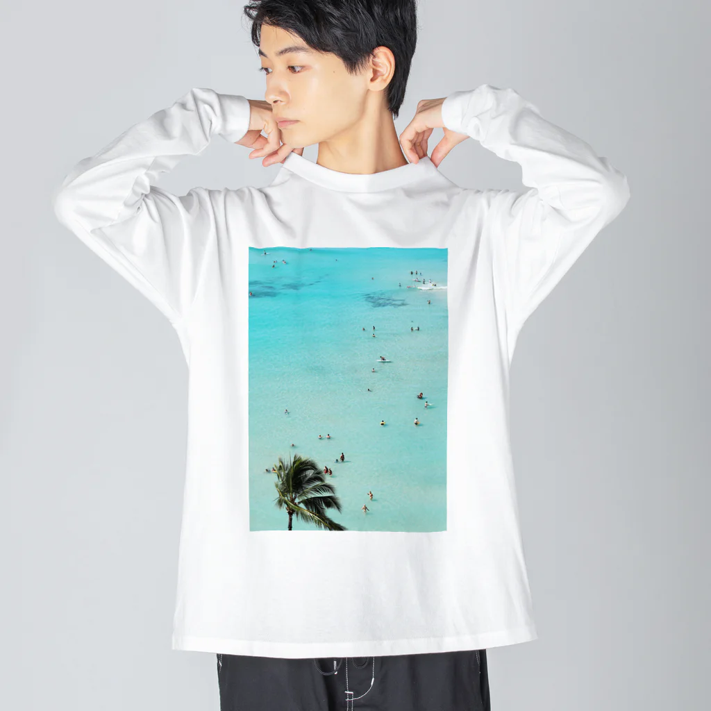 tsukaoのワイキキビーチ縦 Big Long Sleeve T-Shirt