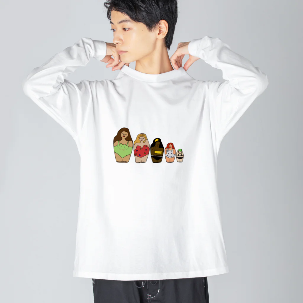 Manami Araki@ゆるーーい薬膳グッズのごぎょーりょーしか (改) ビッグシルエットロングスリーブTシャツ