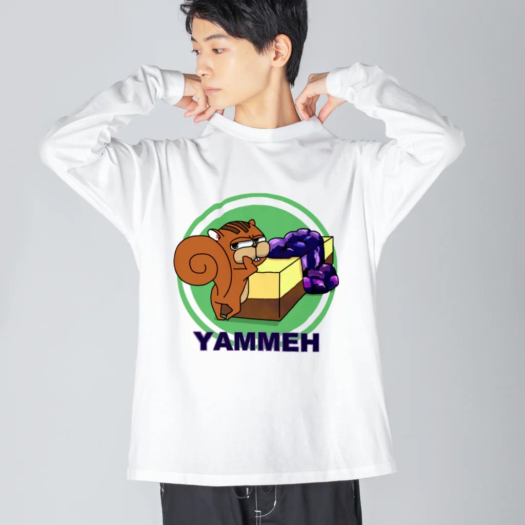 SUZURI×ヤマーフのブルーベリーチーズケーキwithムーリス Big Long Sleeve T-Shirt