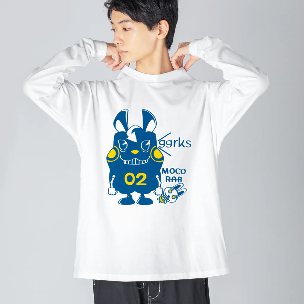 イラスト MONYAAT のCT124 モコモコラビット２号*ggrks ビッグシルエットロングスリーブTシャツ