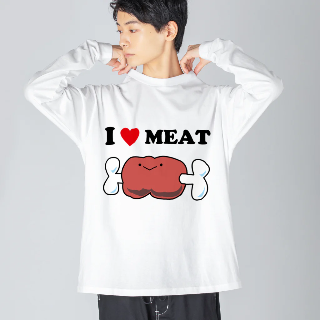 ゴロニャーのダサT屋さんのアイラブミート #肉の日 Big Long Sleeve T-Shirt