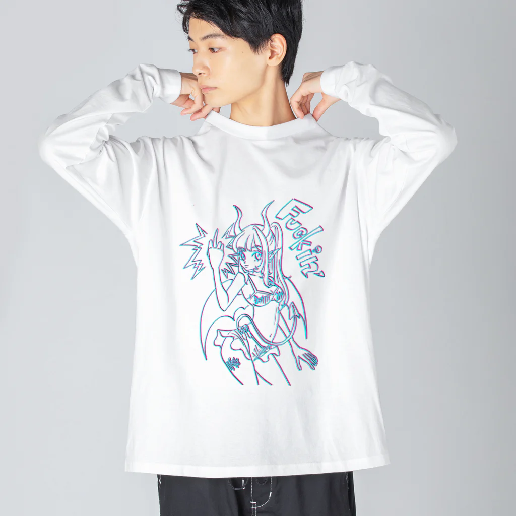 🍄ですこ🍄のふぁっきんデビルちゃん ビッグシルエットロングスリーブTシャツ