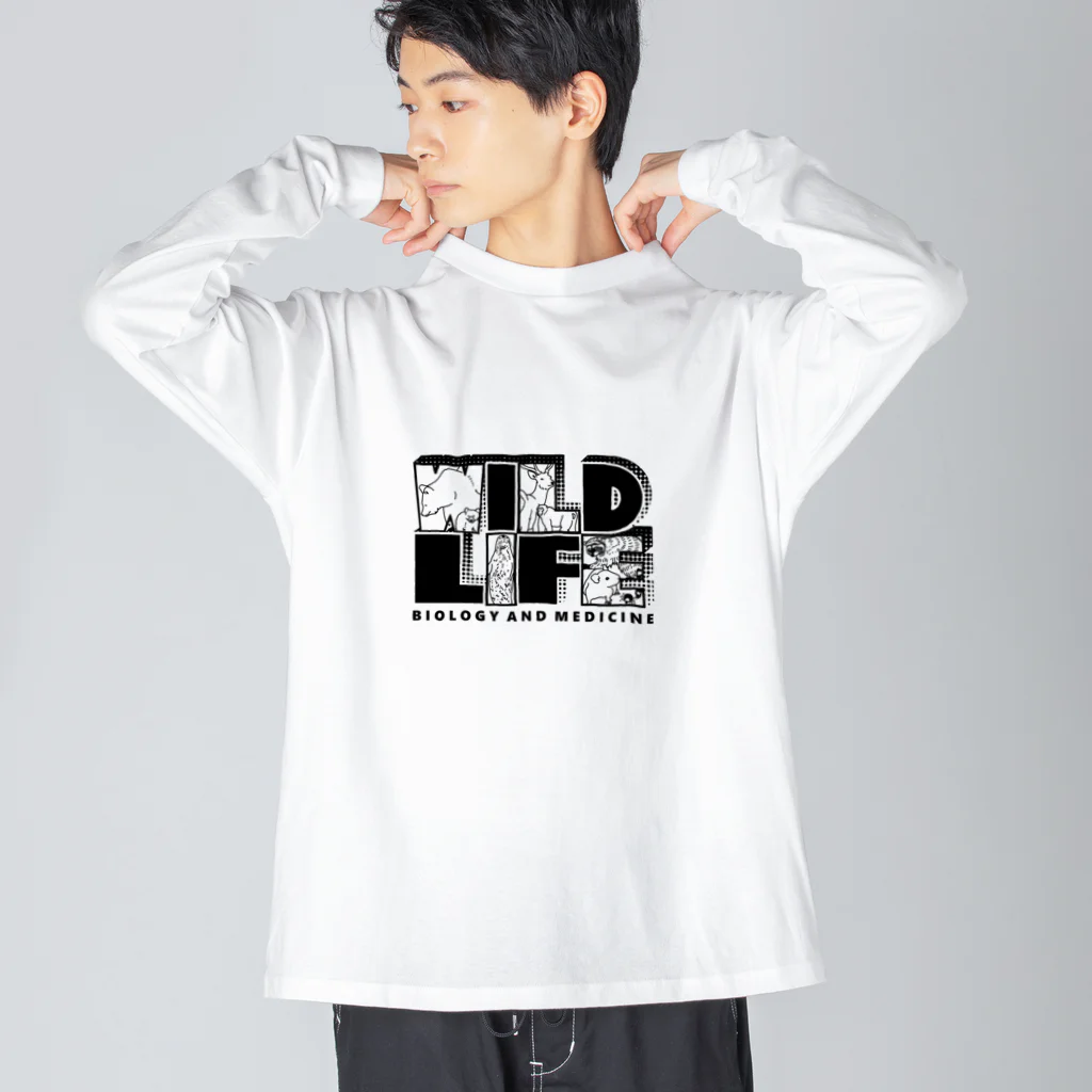 Lab of Wildlife Biology and Medicine OfficialのWILDLIFE - Light color ビッグシルエットロングスリーブTシャツ