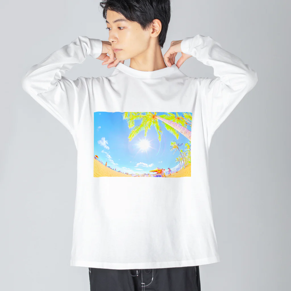 アロハスタイルハワイのハワイワイキキビーチ（イラスト） Big Long Sleeve T-Shirt