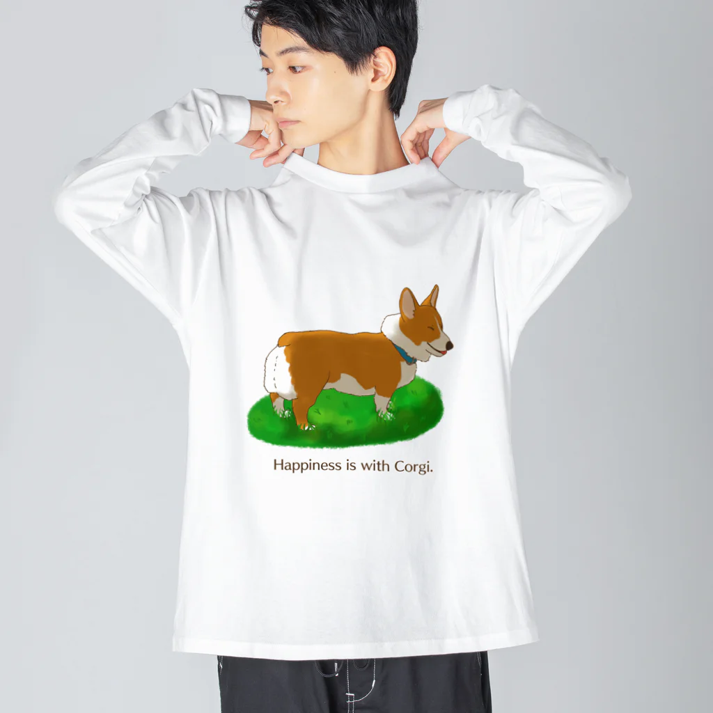 梅月の幸せコギ ビッグシルエットロングスリーブTシャツ