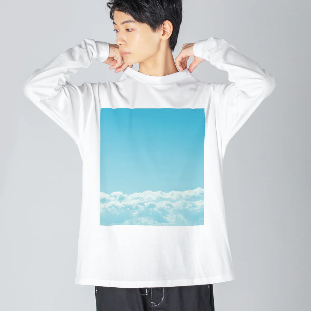 おみつ@くまこ堂🐻の窓からくまこ―青空と雲編 Big Long Sleeve T-Shirt