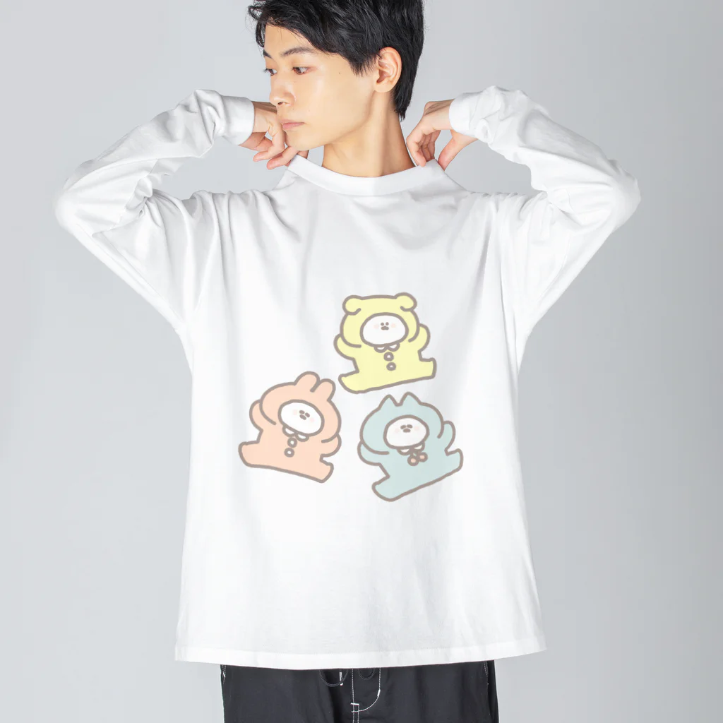 ナポリのSUZURIのきぐるみちゃんず ビッグシルエットロングスリーブTシャツ