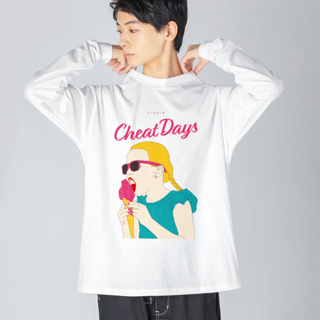 eVerY dAY,CHeAT dAY!のチートデイズ　アイスクリームガール Big Long Sleeve T-Shirt