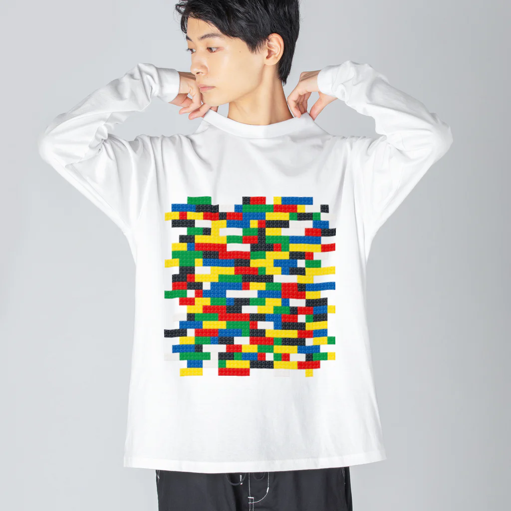 kimchinのカラフルなブロック Big Long Sleeve T-Shirt