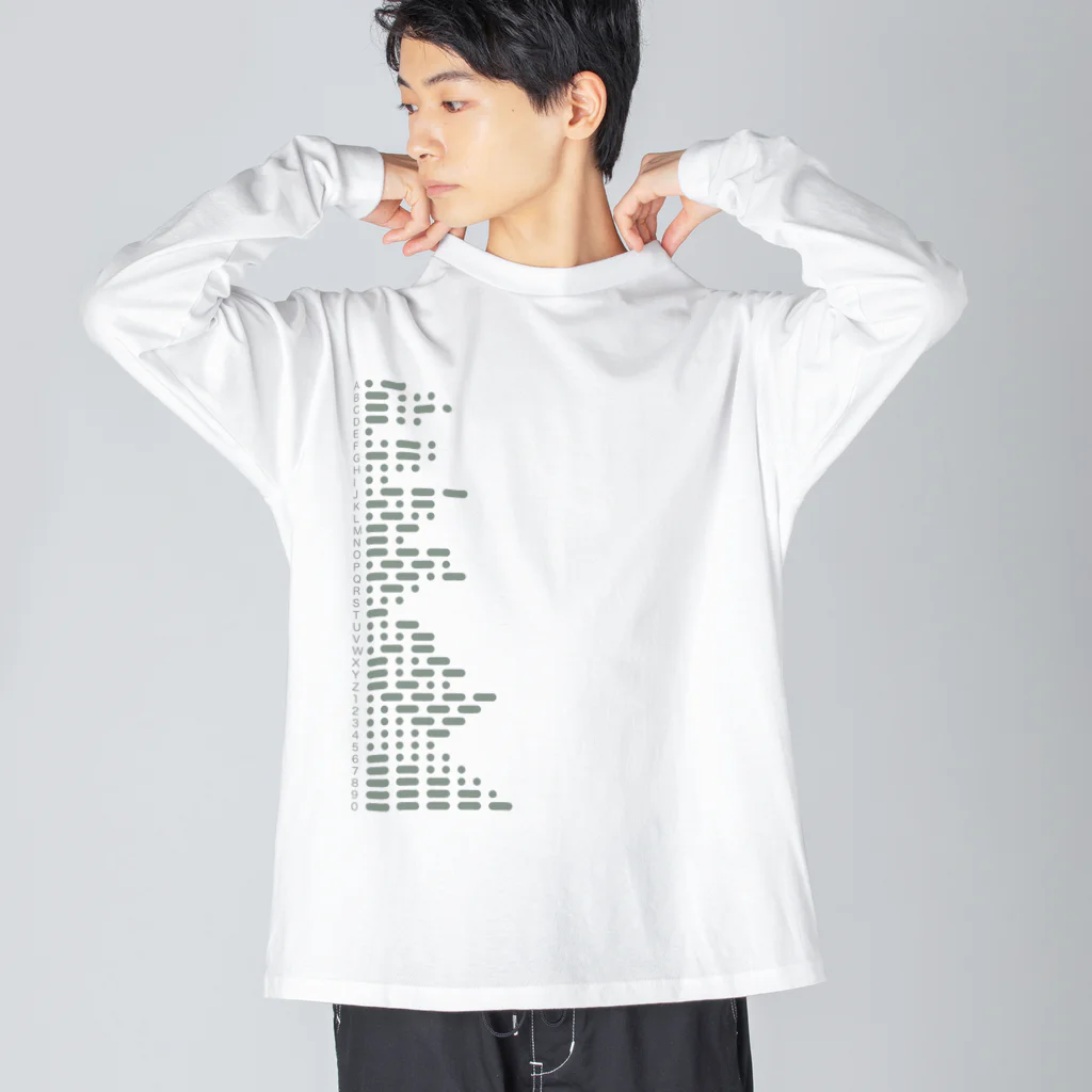 kimchinのモールス信号のパターン ビッグシルエットロングスリーブTシャツ