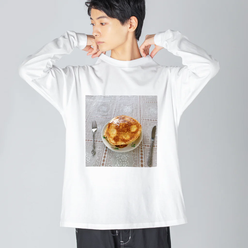 野菜スープの実家のホットケーキ ビッグシルエットロングスリーブTシャツ