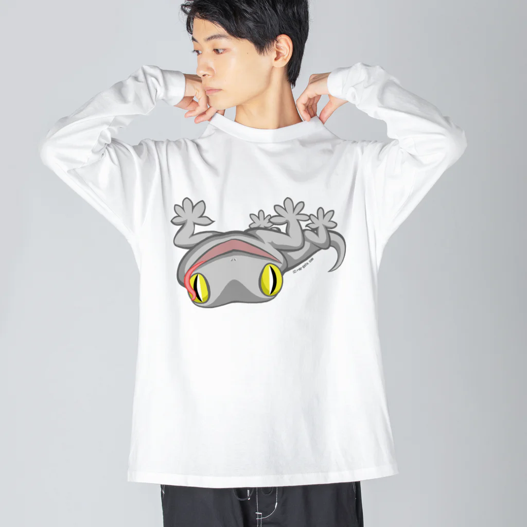 もむのふの爬虫類グッズやさんのニホンヤモリ（舌出し） Big Long Sleeve T-Shirt