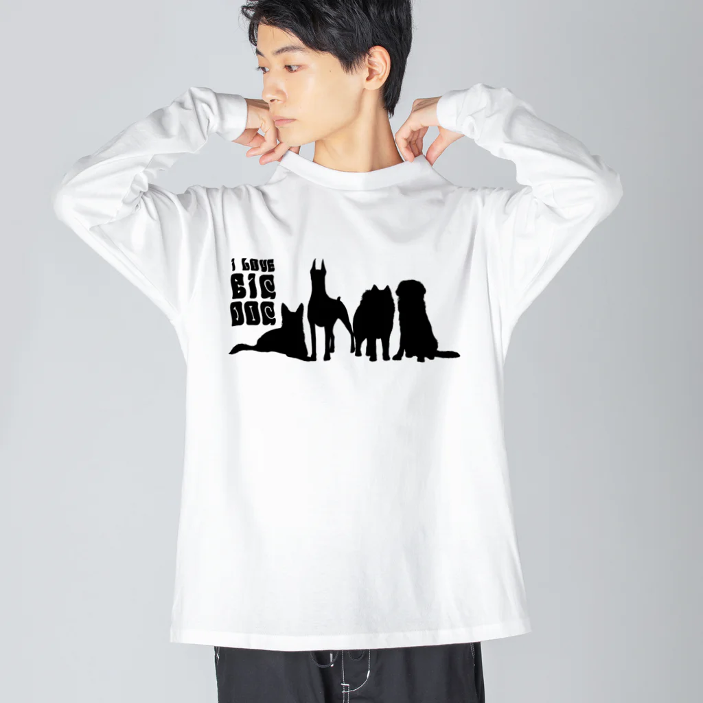 SANKAKU DESIGN STOREのI LOVE BIG DOG！ groovy/B ビッグシルエットロングスリーブTシャツ