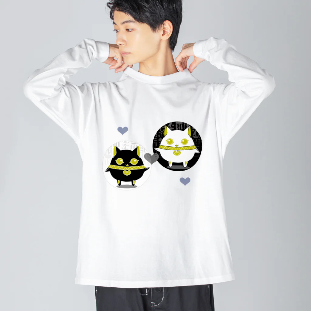 幻獣ドロップのバステトさん ビッグシルエットロングスリーブTシャツ