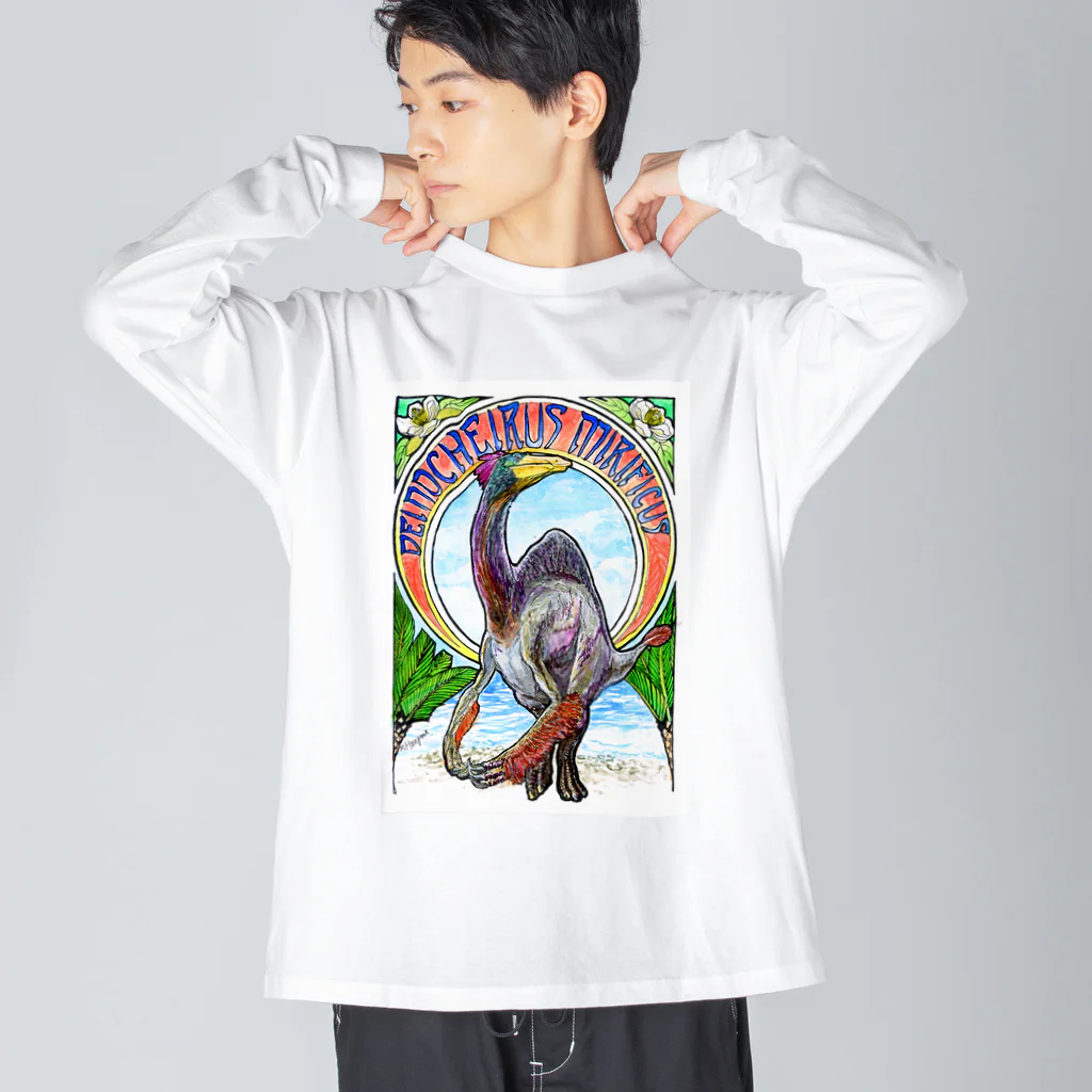 segasworksのデイノケイルス（ミュシャっぽい構図） Big Long Sleeve T-Shirt