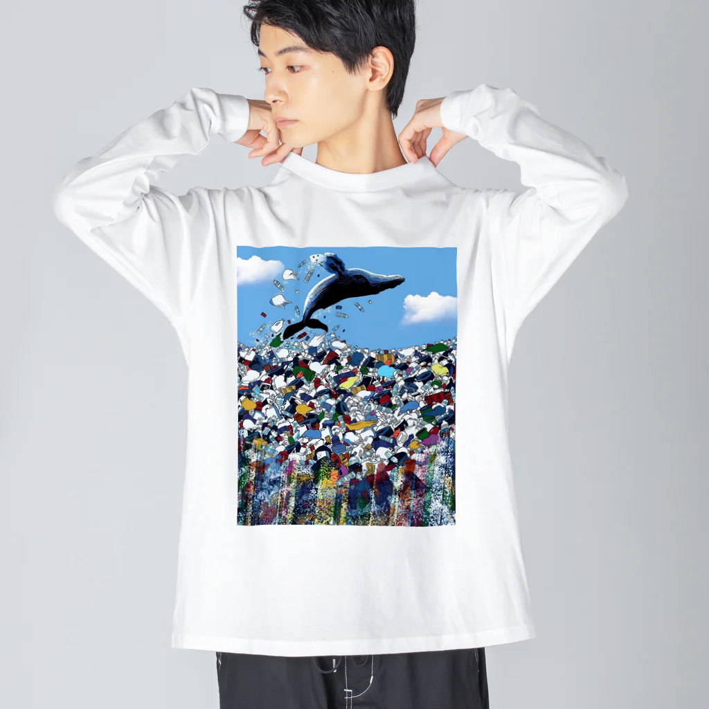 momo3momo3のプラゴミの海 Big Long Sleeve T-Shirt