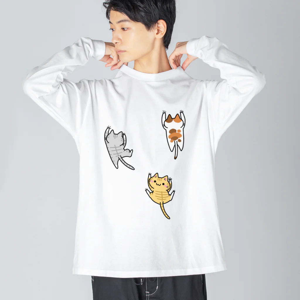 多喜の這い上がる猫たち ビッグシルエットロングスリーブTシャツ