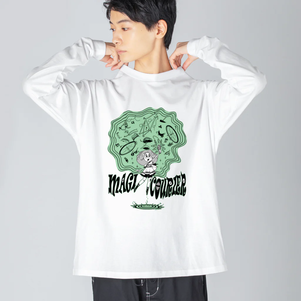 nidan-illustrationの“MAGI COURIER” green #1 ビッグシルエットロングスリーブTシャツ