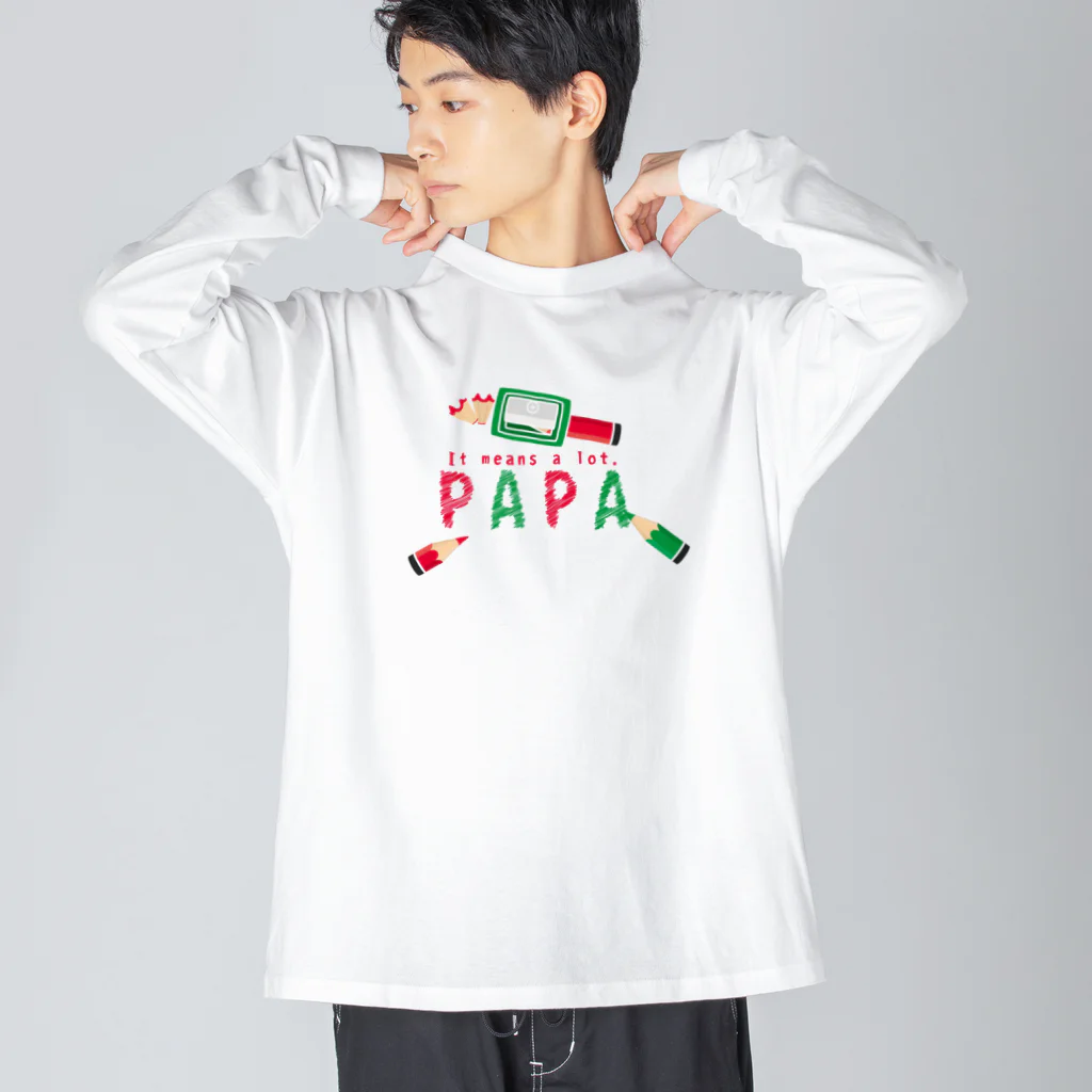 イラスト MONYAAT のちびた色鉛筆 PAPA*A Big Long Sleeve T-Shirt