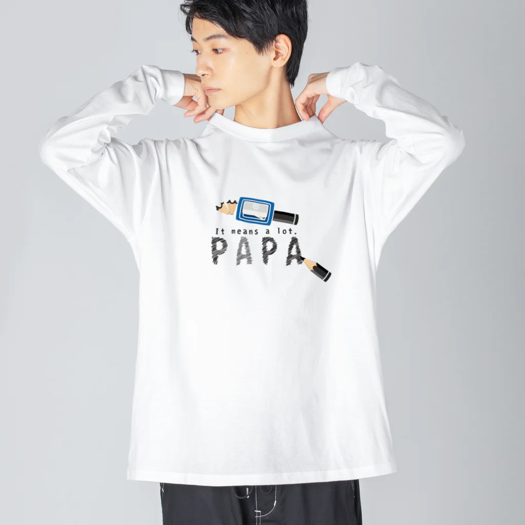 イラスト MONYAAT のちびた鉛筆 PAPA*C Big Long Sleeve T-Shirt