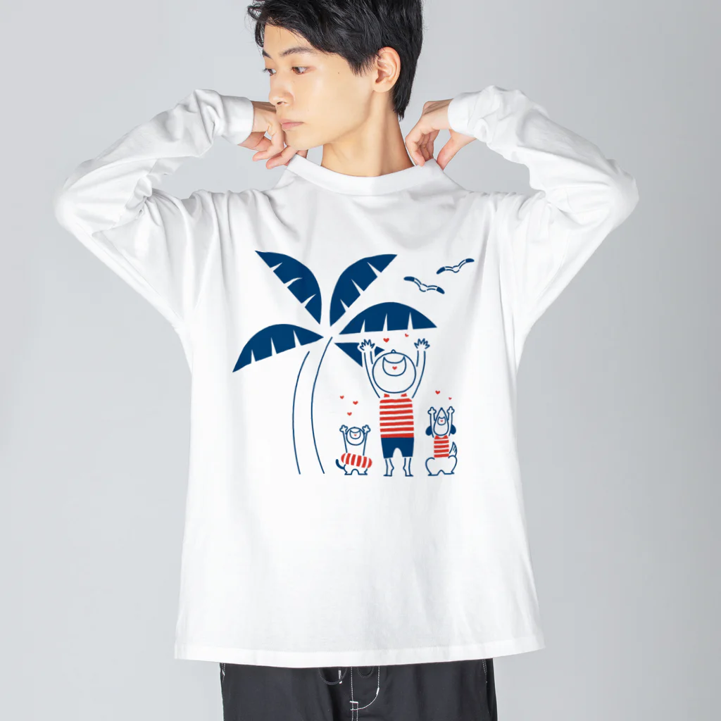 8anna storeのHAPPY HAPPY HAPPY！上を向いて笑おう！夏バージョン ビッグシルエットロングスリーブTシャツ