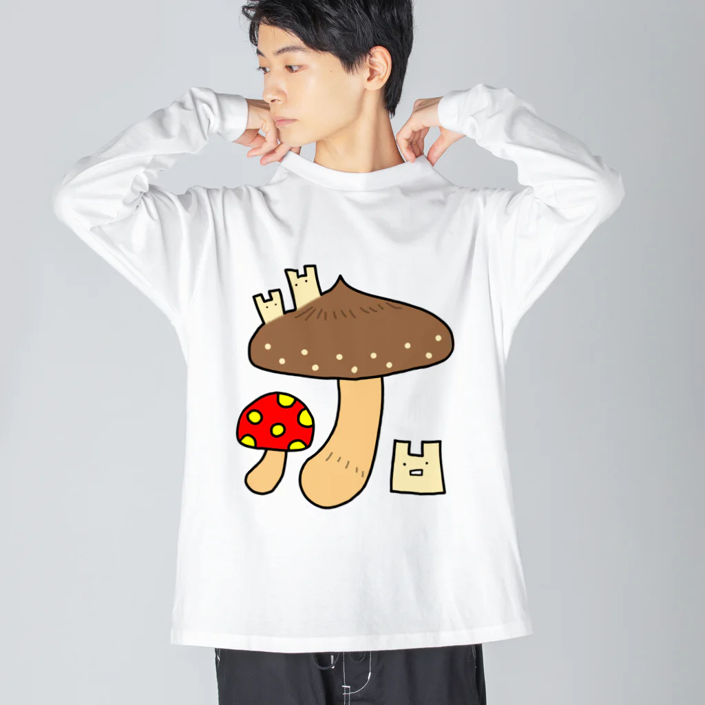 2Dうさぎの2Dうさぎ きのこ Big Long Sleeve T-Shirt