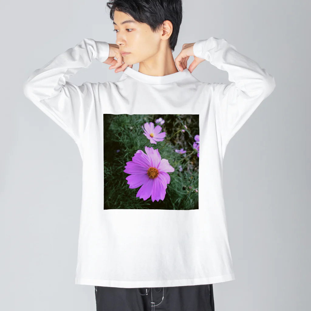 L・I・F・Eの花・秋桜 ビッグシルエットロングスリーブTシャツ