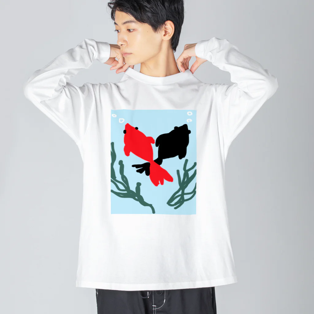 inko andの交錯する金魚 ビッグシルエットロングスリーブTシャツ