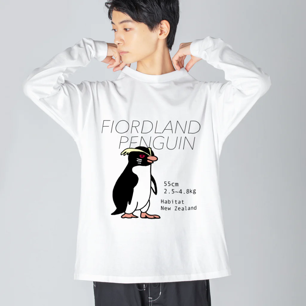 空とぶペンギン舎のフィヨルドランドペンギン ビッグシルエットロングスリーブTシャツ