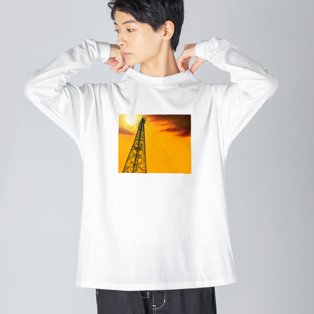 Psyche Webの夕景 ビッグシルエットロングスリーブTシャツ