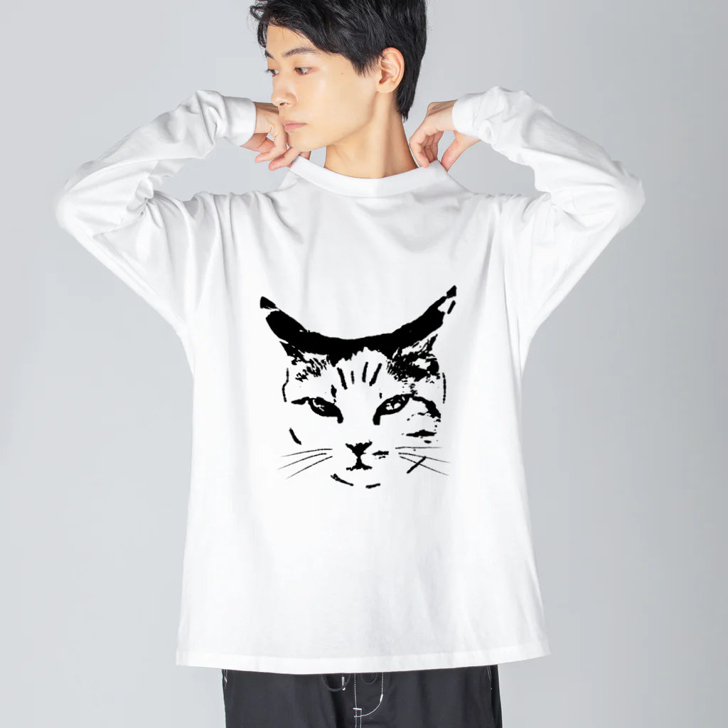 小鳥と映画館の睨んでるネコ Big Long Sleeve T-Shirt