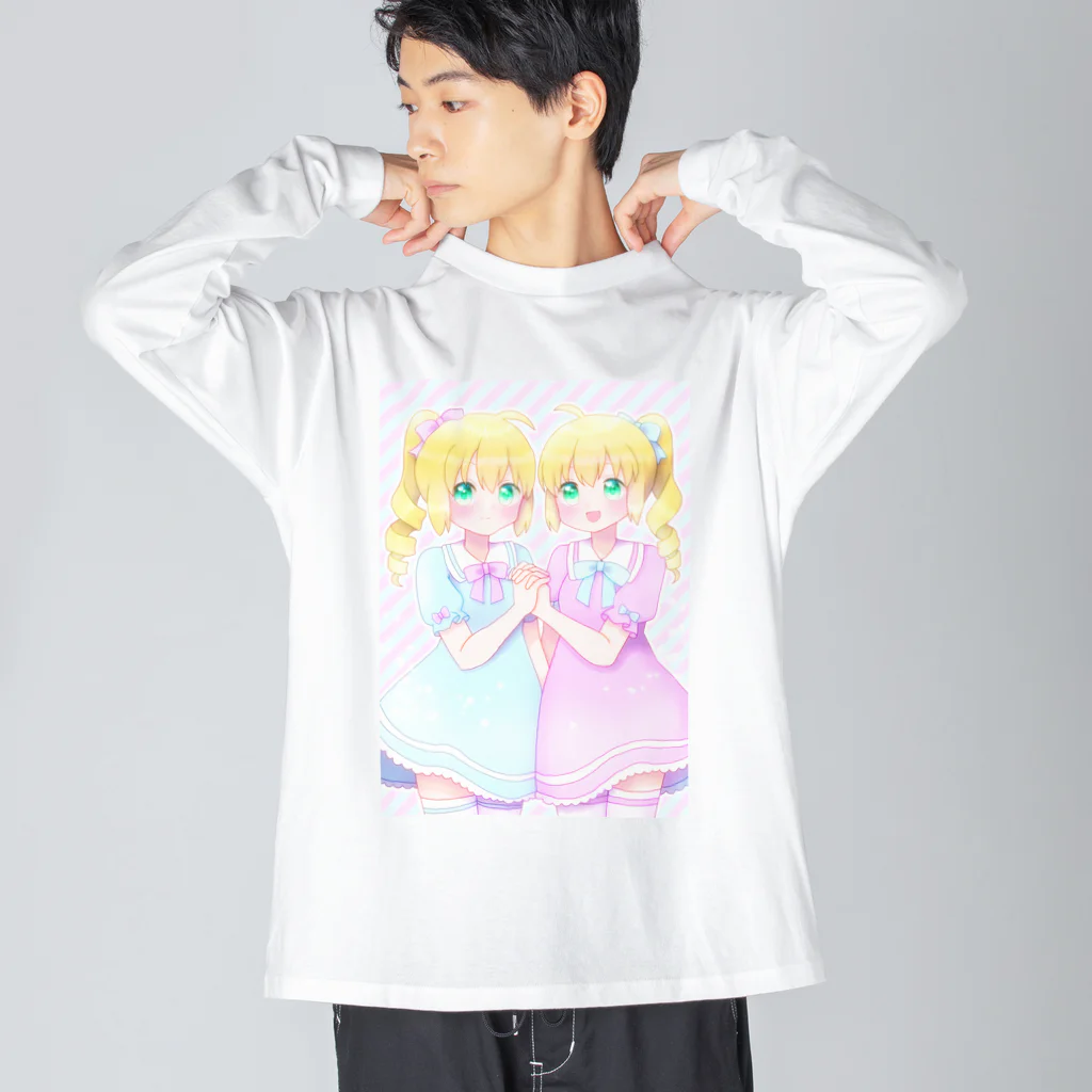 かわいいもののおみせ　いそぎんちゃくの双子ちゃん ビッグシルエットロングスリーブTシャツ