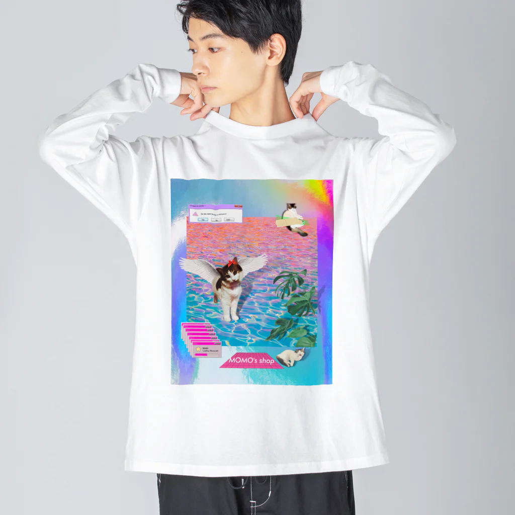 𝙈𝙊𝙈𝙊'𝙨 𝙎𝙝𝙤𝙥のvintage vaporwave Big Long Sleeve T-Shirt