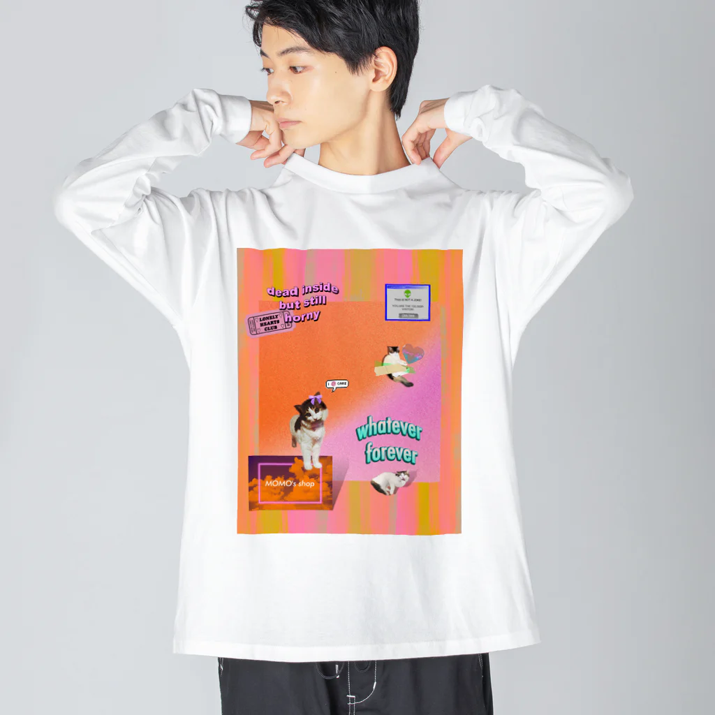 𝙈𝙊𝙈𝙊'𝙨 𝙎𝙝𝙤𝙥のvintage vaporwave #02 ビッグシルエットロングスリーブTシャツ