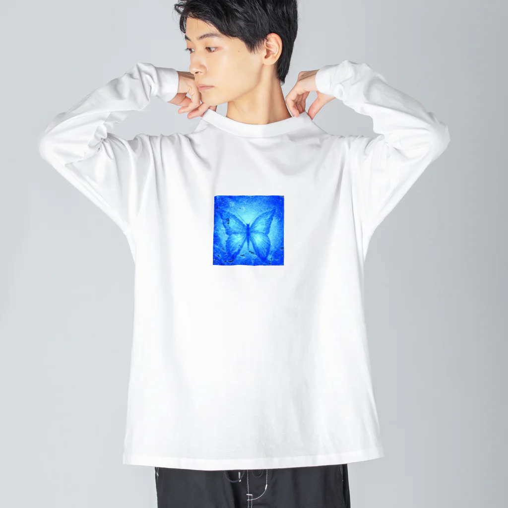 okanoxnekoの青い蝶 Big Long Sleeve T-Shirt