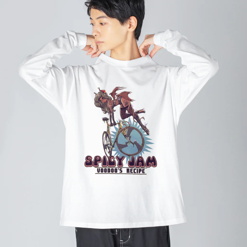 nidan-illustrationの"SPICY JAM" (red) ビッグシルエットロングスリーブTシャツ