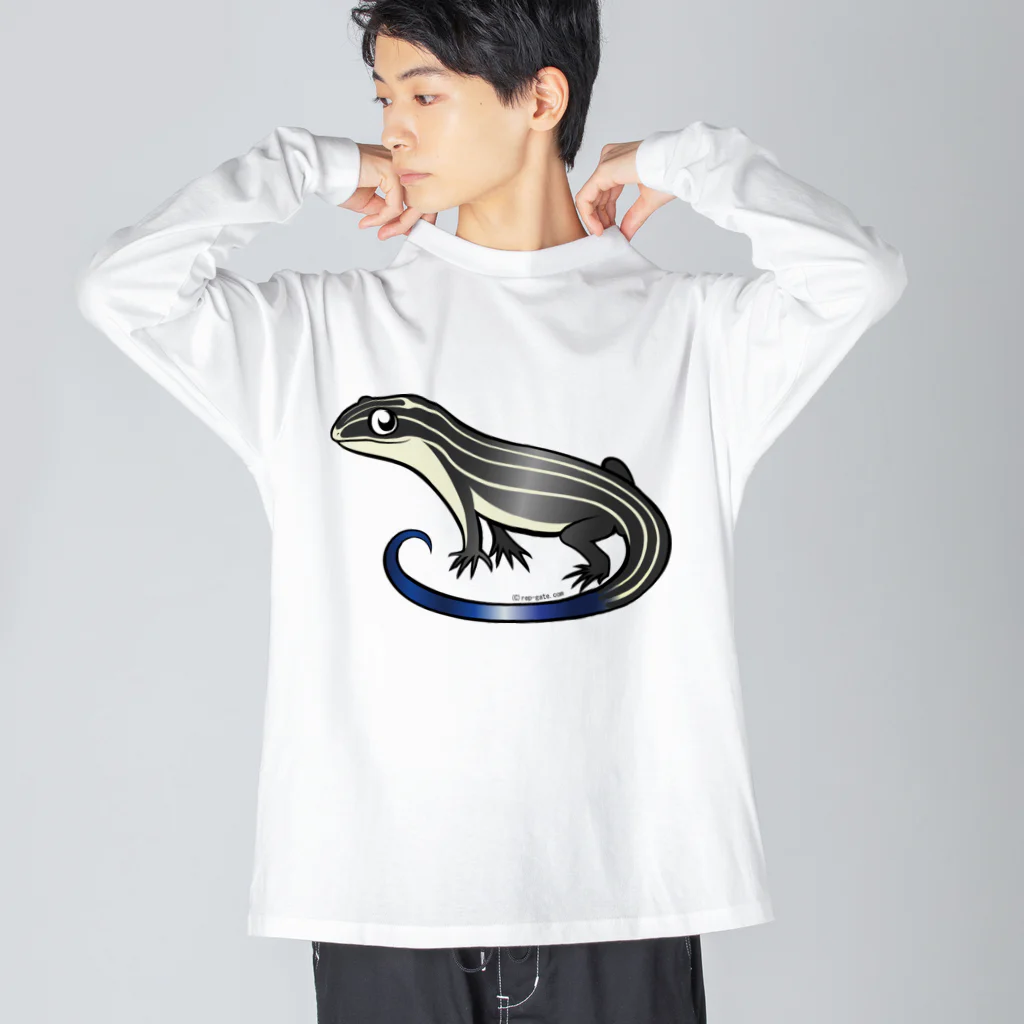 もむのふの爬虫類グッズやさんのニホントカゲ（ヤング） 루즈핏 롱 슬리브 티셔츠