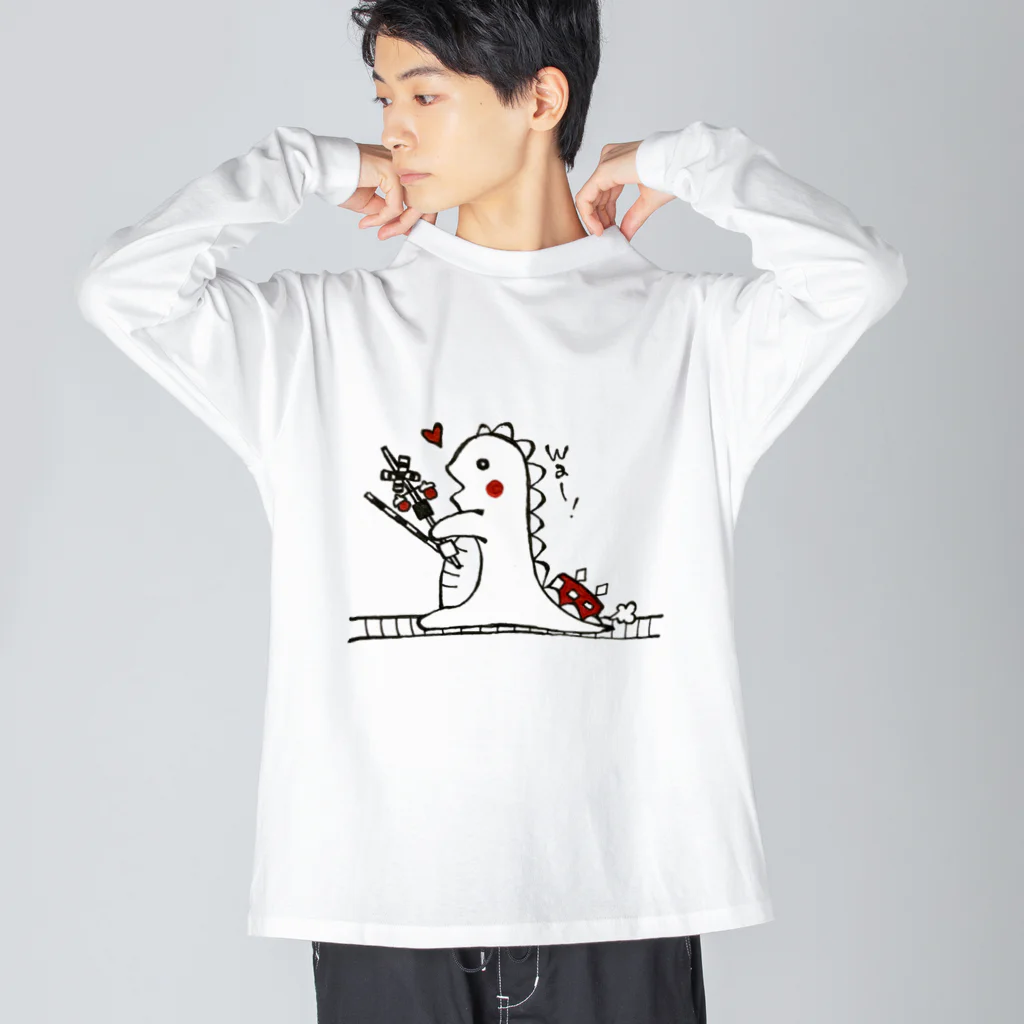 かんかん♪まーと＊。の恐竜くんと踏切。 Big Long Sleeve T-Shirt