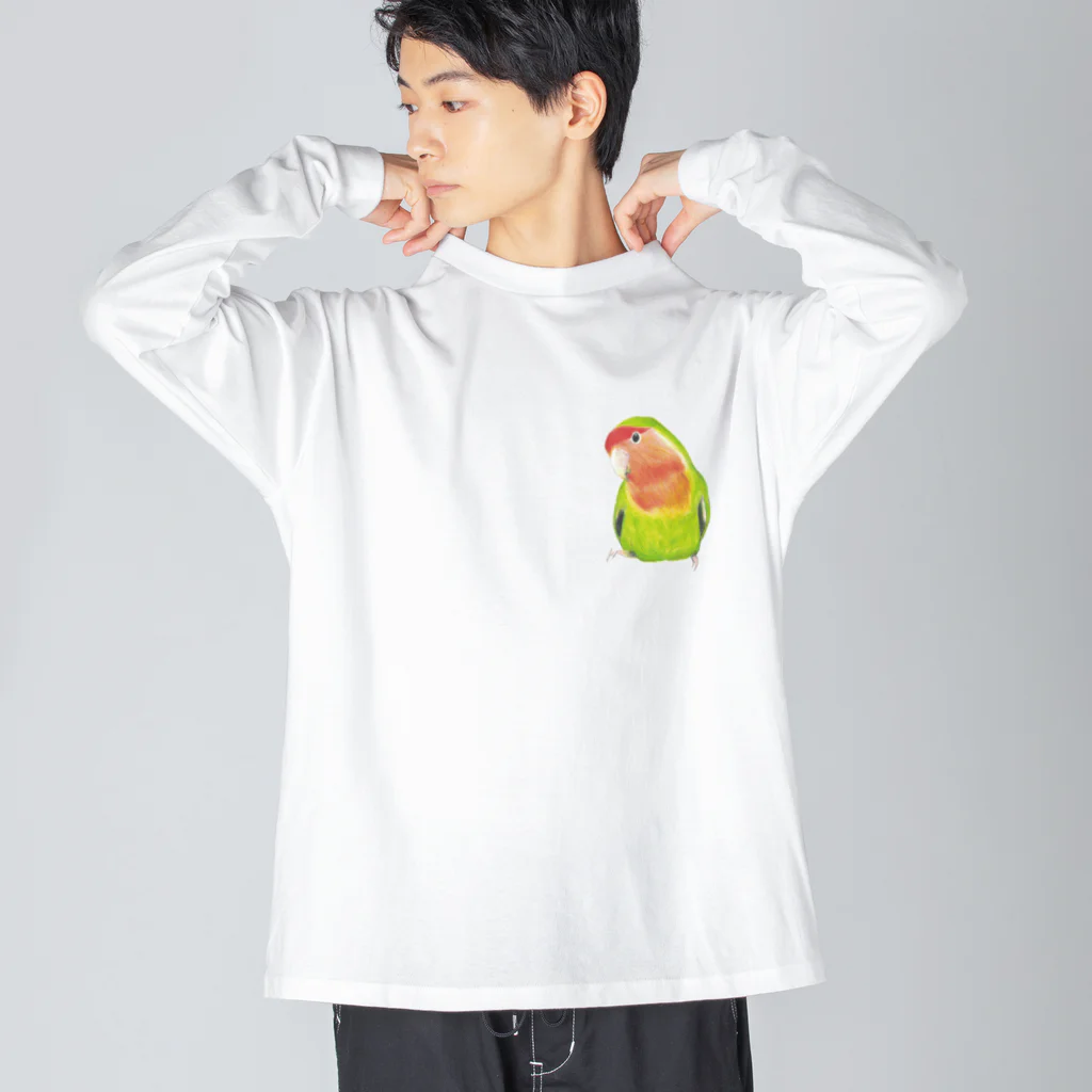 森図鑑の[森図鑑]コザクラインコ ノーマル ビッグシルエットロングスリーブTシャツ