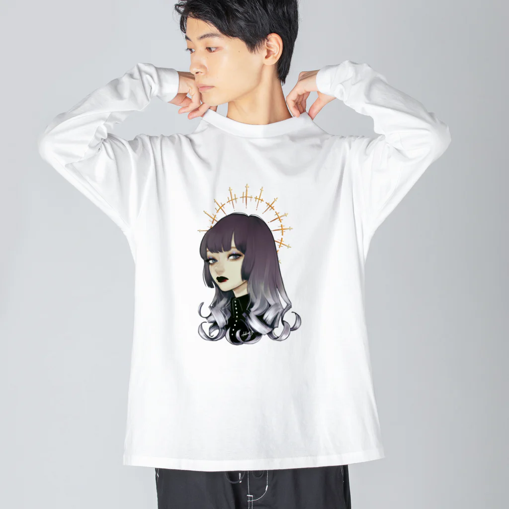 dahlia shop SUZURIのpretty baby (Halo ver) 透過 Big Long Sleeve T-Shirt