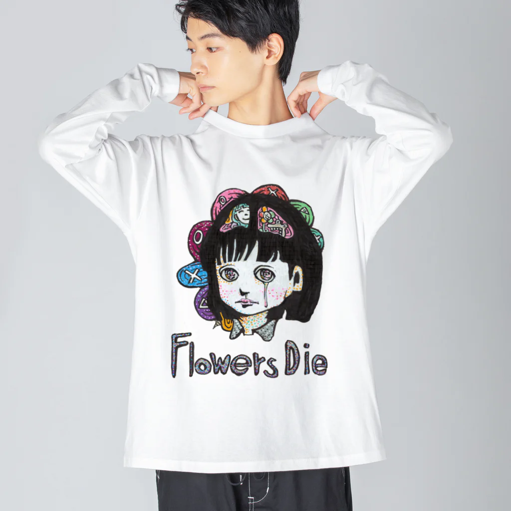 bourutarouのFlower Dies ビッグシルエットロングスリーブTシャツ