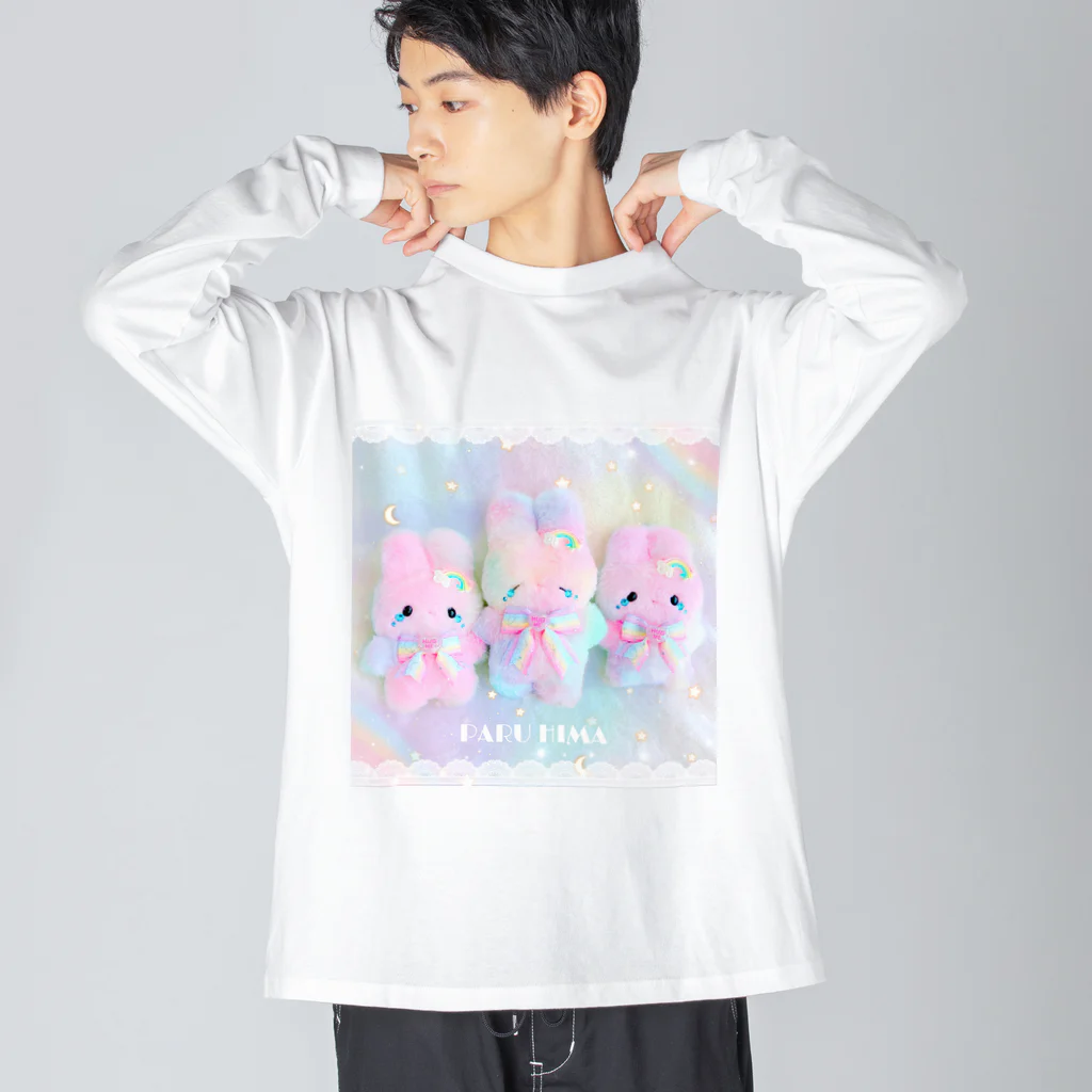 PARU HIMAの虹色泣き虫ふわうさ Big Long Sleeve T-Shirt