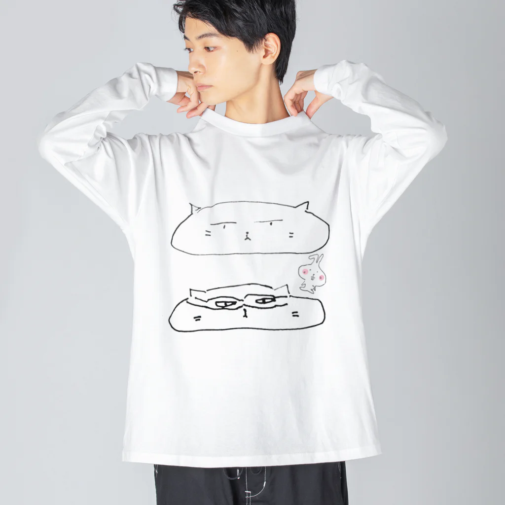 ダイナマイト87ねこ大商会の今回のこれは力作や！！！誉めて！！！ (父 作) ビッグシルエットロングスリーブTシャツ