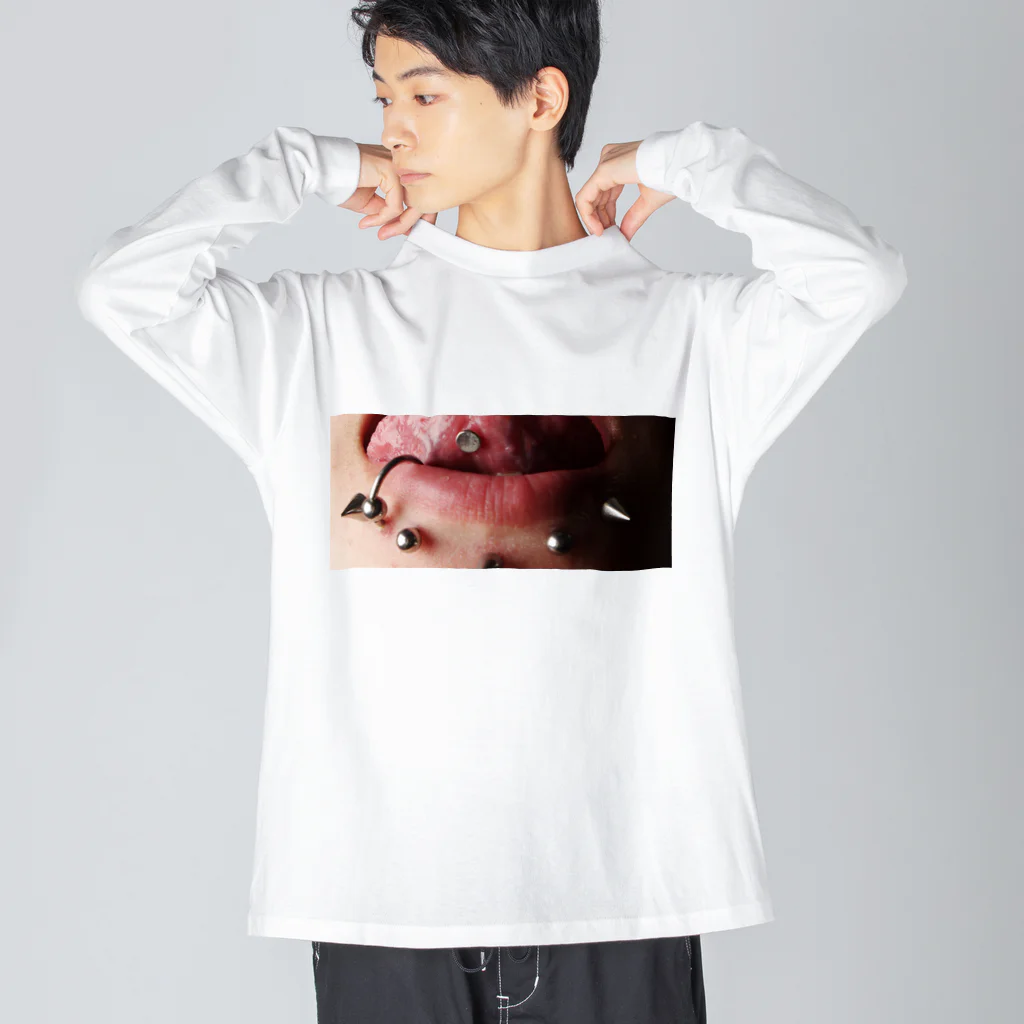 namiMoのピアス　口 Big Long Sleeve T-Shirt