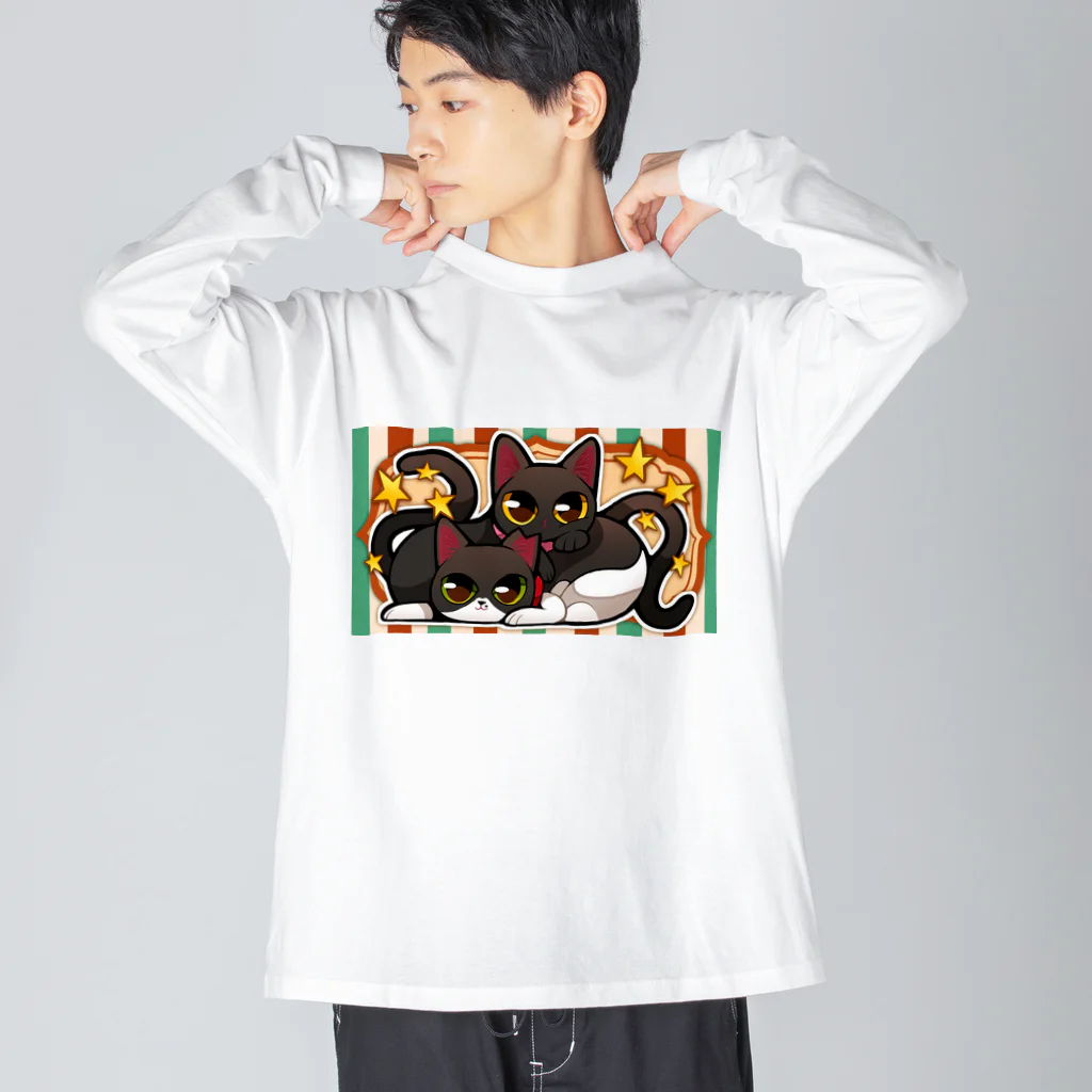 あしたのひまわりのあしたのひまわり【２匹は仲良しこよし】 ビッグシルエットロングスリーブTシャツ