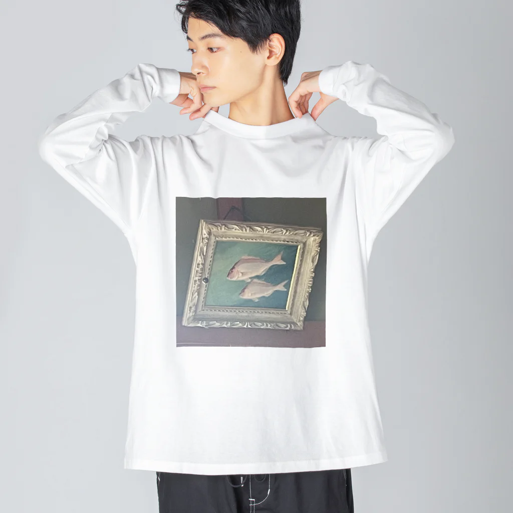 しのはらの喜一のお魚 ビッグシルエットロングスリーブTシャツ