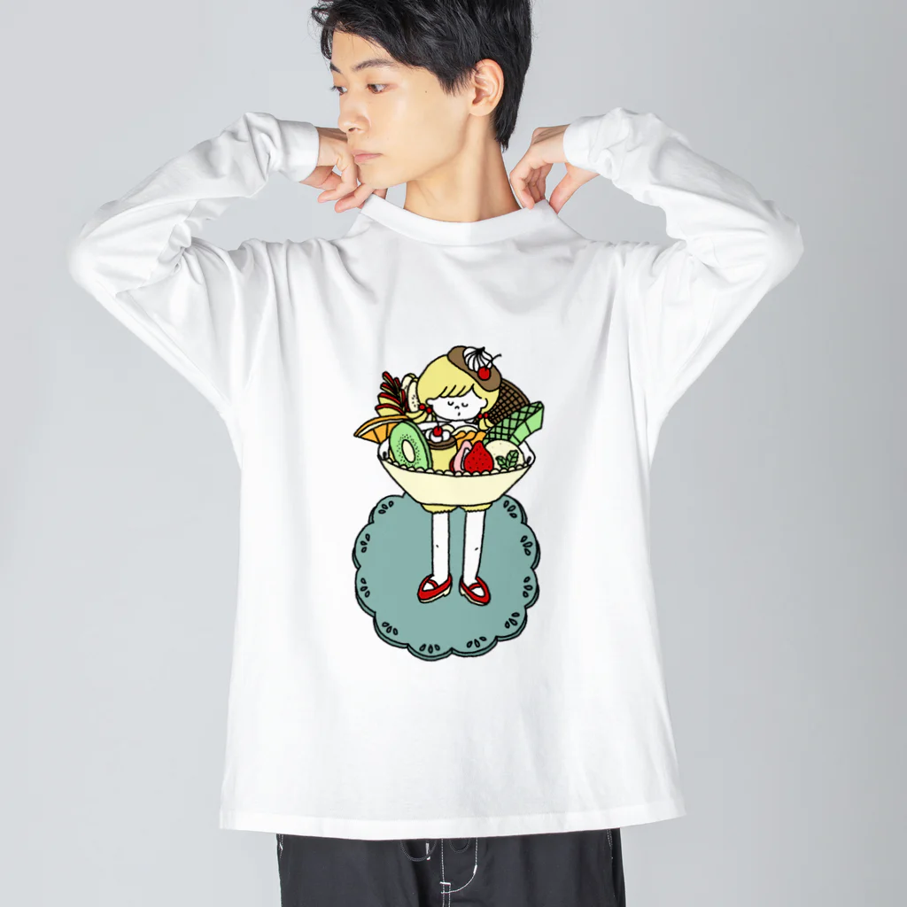 tanakasakiのおひとりさまパフェ ビッグシルエットロングスリーブTシャツ